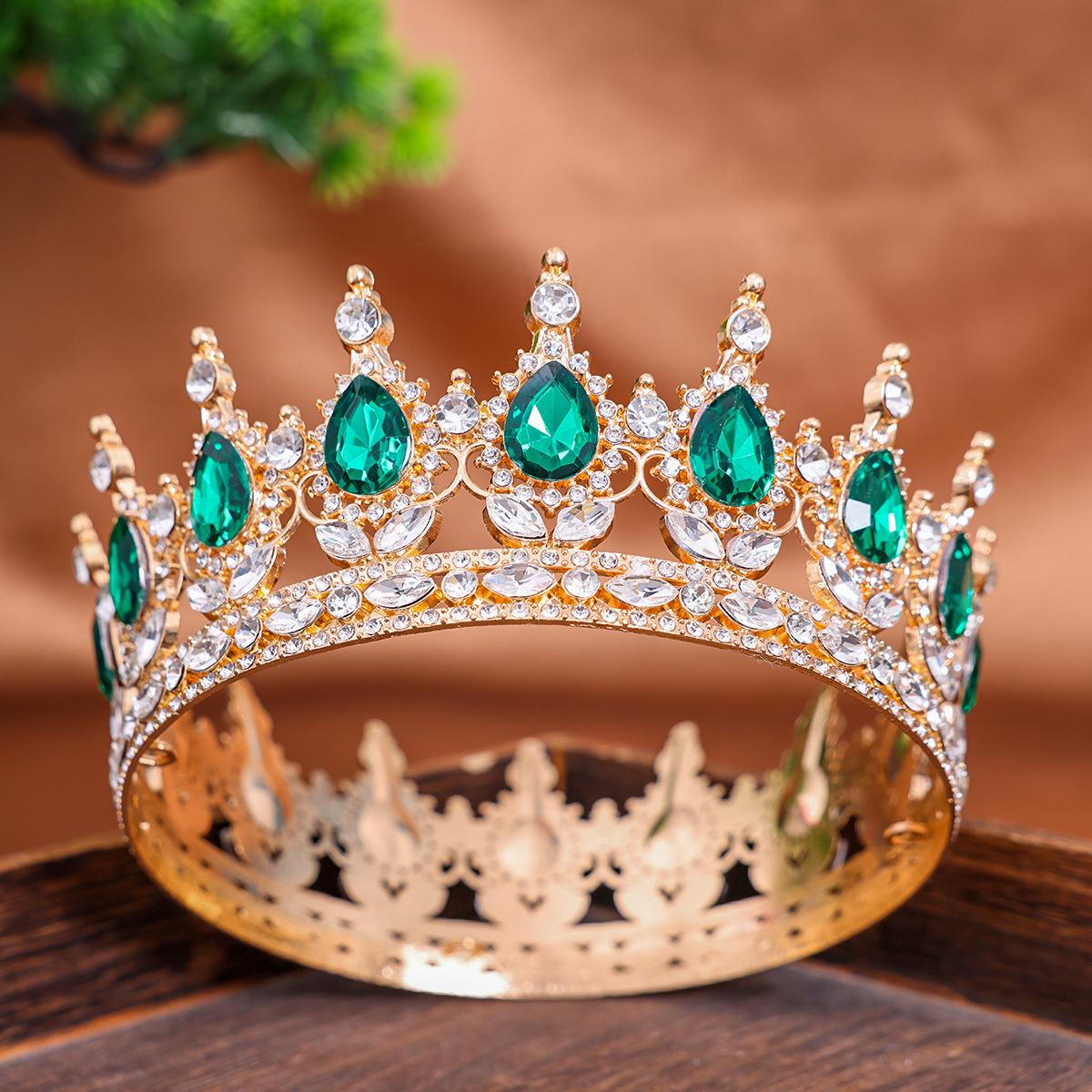 Halloween Runder Kronen Kopfschmuck Braut Hochzeitskleid Krone Accessoires Geburtstag Haarkrone Schwerindustrie Haaraccessoires Haaraccessoires white