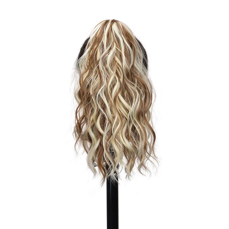 14 Zoll Synthetischer Kurzer Lockiger Klauenclip in Pferdeschwanz Haarverlängerung Tägliche Anwendung Blond Schwarz Blond Flauschiges Haarteil für Damen