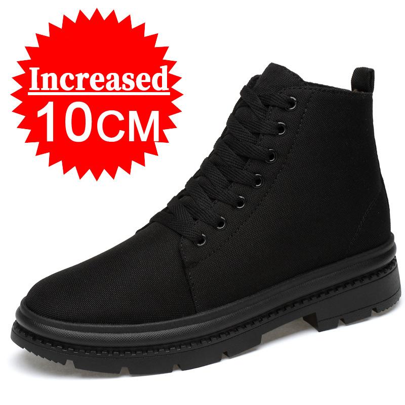 Mode Herren Stiefel Aufzug Schuhe Versteckte Heels Leinwand Erhöhung Schuhe Für Mann Versteckte Heels Erhöhen Einlegesohle 10CM 8CM Sport Höhe Schuhe 38