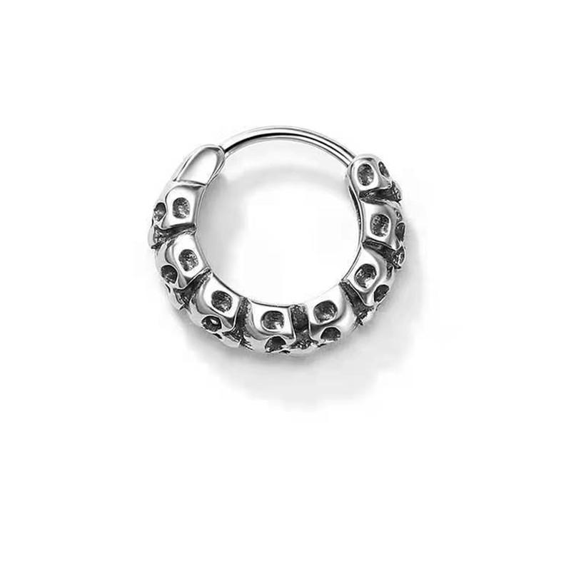 Gothic-Ohrringe mit Totenkopf, Geisterkopf, hypoallergene Ohrringe, cooler Punkrock-Trendschmuck für Herren