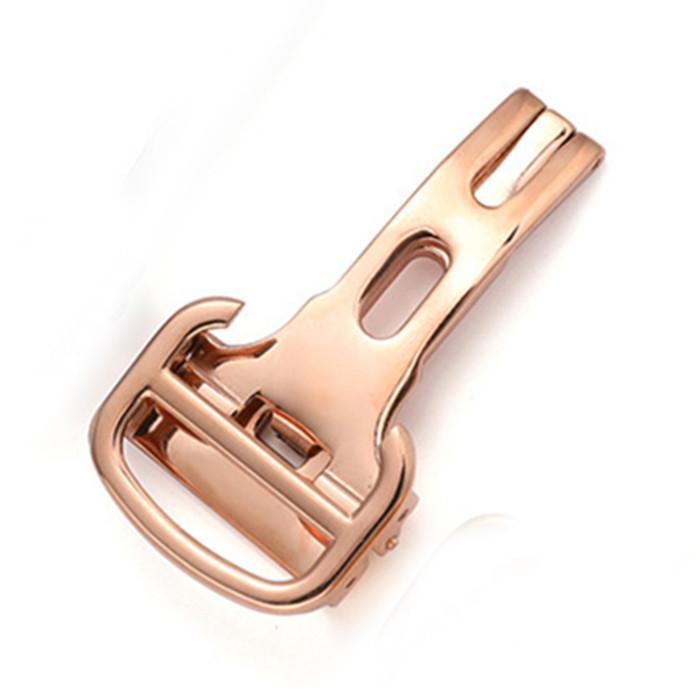 12 14mm 16mm 18mm 20mm Metalluhrschließe für Cartier-Uhr, blaues Ballonarmband, Schmetterlingsfaltschließe, Edelstahlschnalle 14mm rose gold