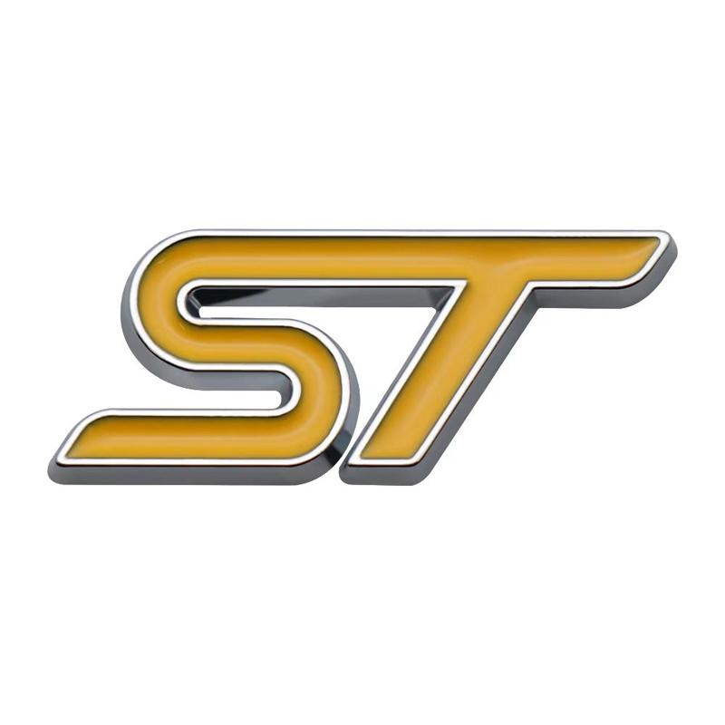 3D Metall ST Auto Lenkrad Emblem Aufkleber für ST Focus x 2 3 Kuga FIESTA MONDEO VIGNALE ECOBOOST KUGA Auto Auto Styling silber/gelb