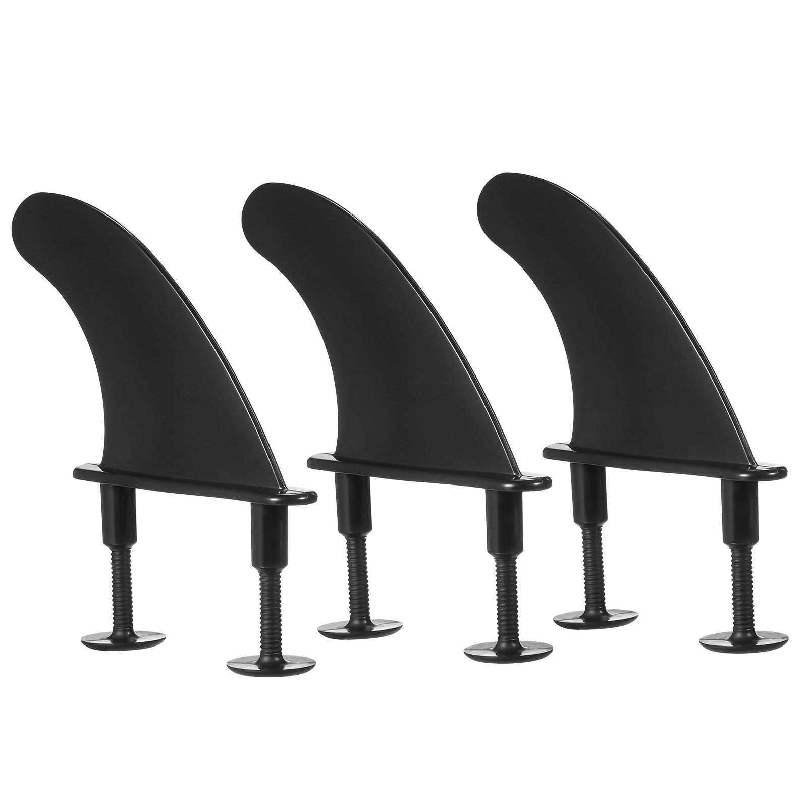 3 Stück weiche Surfbrettflossen mit Schrauben, 4,5 Zoll Surfflossen für weiches Surfbrett, Longboard-Surfen Type 1 schwarz