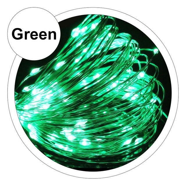 LED-Lichterkette, 2 m, 5 m, 10 m, USB-LED-Lichterkette, Fee, Weihnachten, Silberdraht, Hochzeit, Girlande, Lichterkette, Party-Dekoration 10M 100LEDs grün