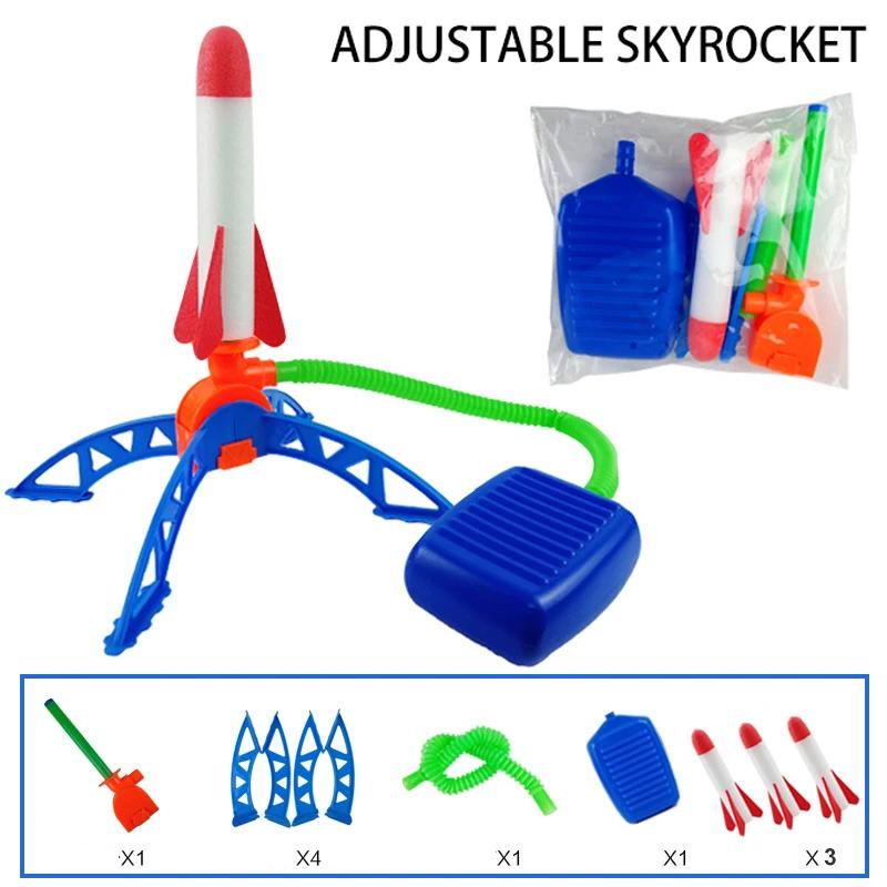 Kinder Outdoor Raketenfußpumpe Outdoor Luftpressen Hochfliegender Raketenanzug Sprünge Luftbetriebener Raketenwerfer Spiel Kinderspielzeug Geschenke