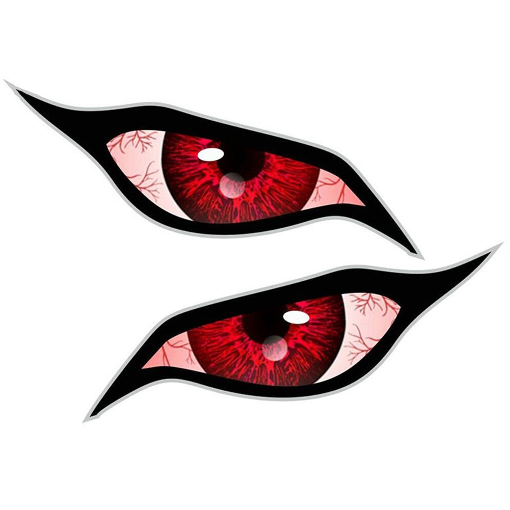 2 Stück 3D Stereo Motorrad Katzenaugen Aufkleber Rückspiegel Aufkleber für Motorrad Auto Dekoration Aufkleber F33 Red