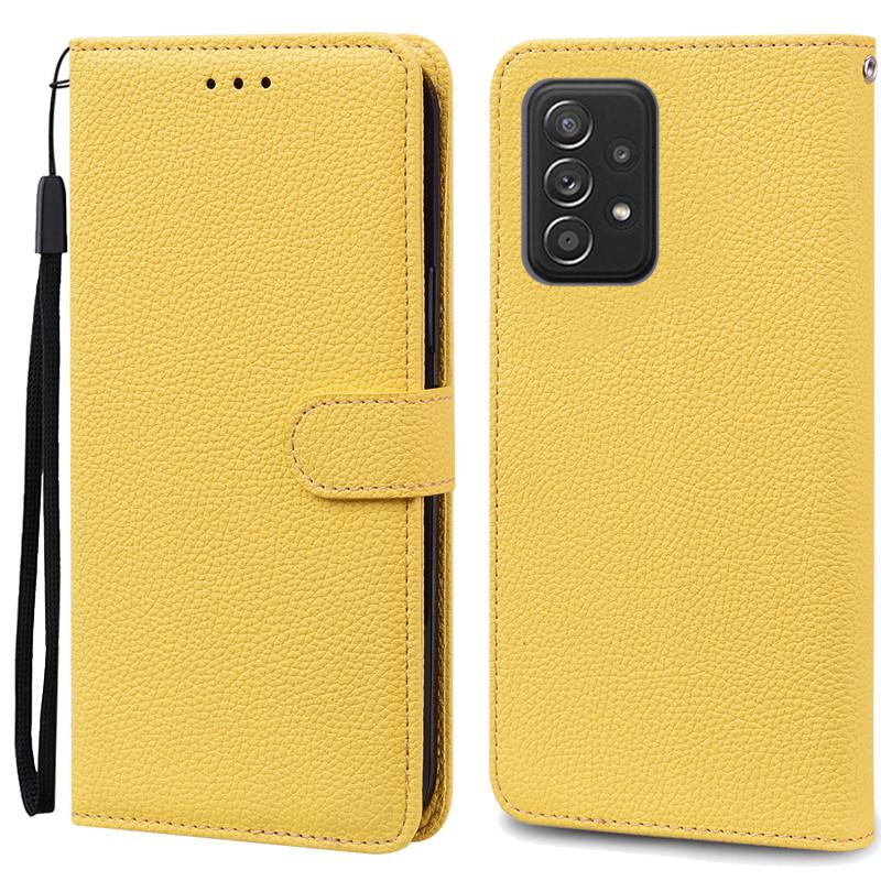 A52 A52S Fall Für Samsung Galaxy A52 Fall Leder Brieftasche Flip Fall Für Samsung Galaxy A52s Fall 5G Schutzhülle fundas Samsung A52S 5G gelb