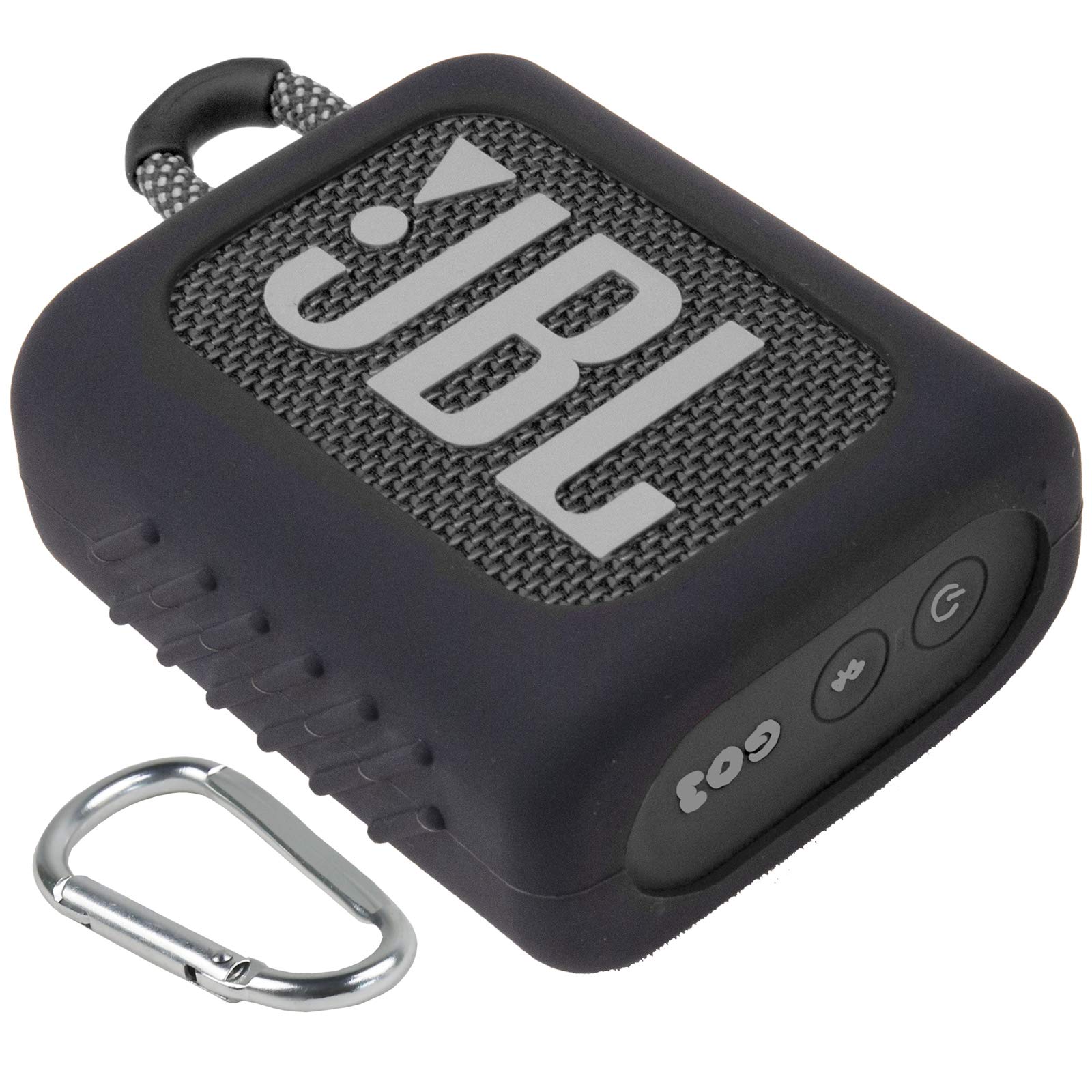 JBL GO3 Bluetooth Tragbarer Lautsprecher Schutzhülle aus Silikon (Nur Fall) - Aenllosi (Schwarz)