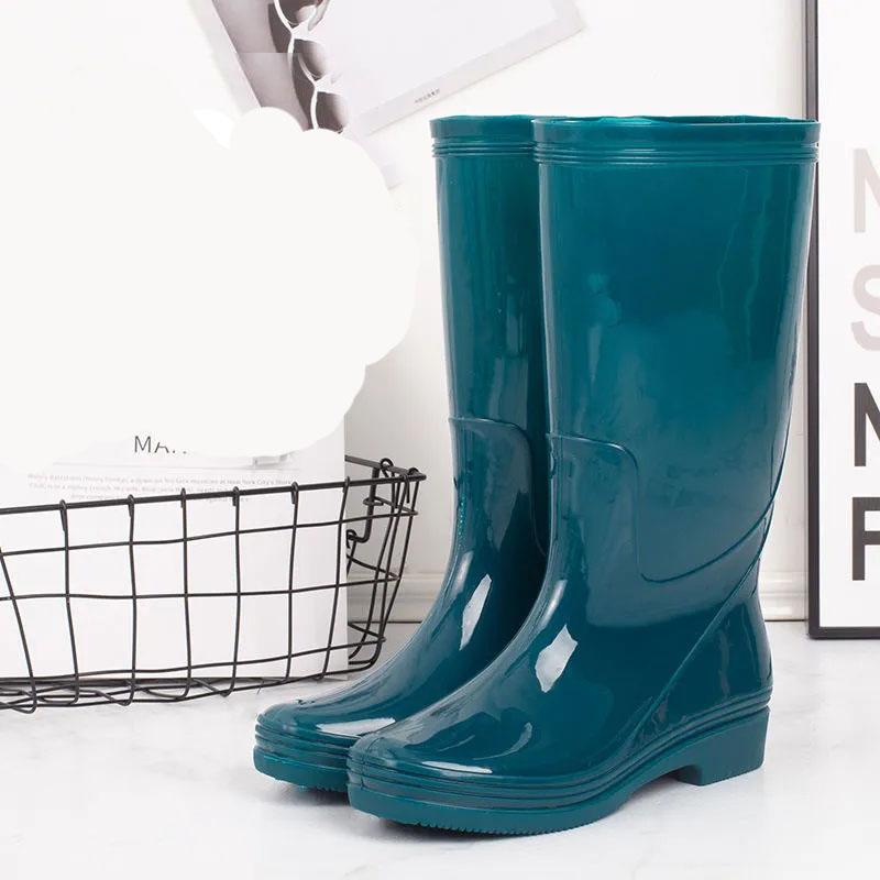 Gummistiefel Damen Hohe Ärmellose Stoff Schnell Trocknende Regenschuhe Damen Wasserdichte Schuhe für Erwachsene Damen Rutschfeste Gummischuhe Damen Arbeitsschuhe 41 grün