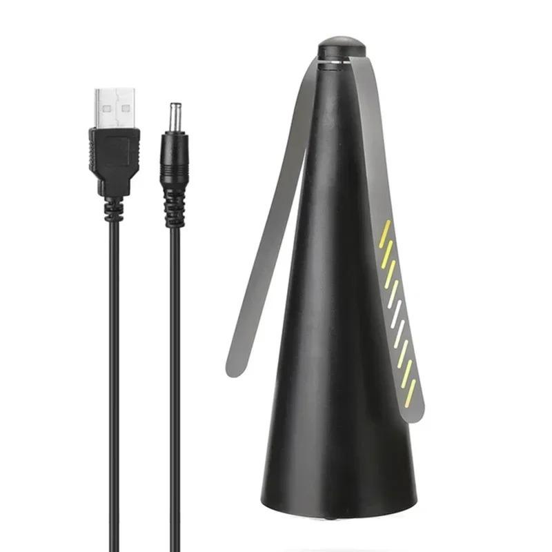 Elektrischer Insektenabwehr-Ventilator: USB/Batteriebetriebener Tisch-Fliegenvernichter für Küche Outdoor Lebensmittelsicherheit Gerät schwarz