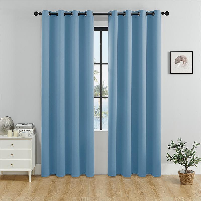 Moderne minimalistische Vorhänge Vollverdunkelung Sonnenschutz Vorhänge Energieeffiziente Fensterdekorationen für Schlafzimmer Wohnzimmer Heimdekor 140cm*244cm azurblau