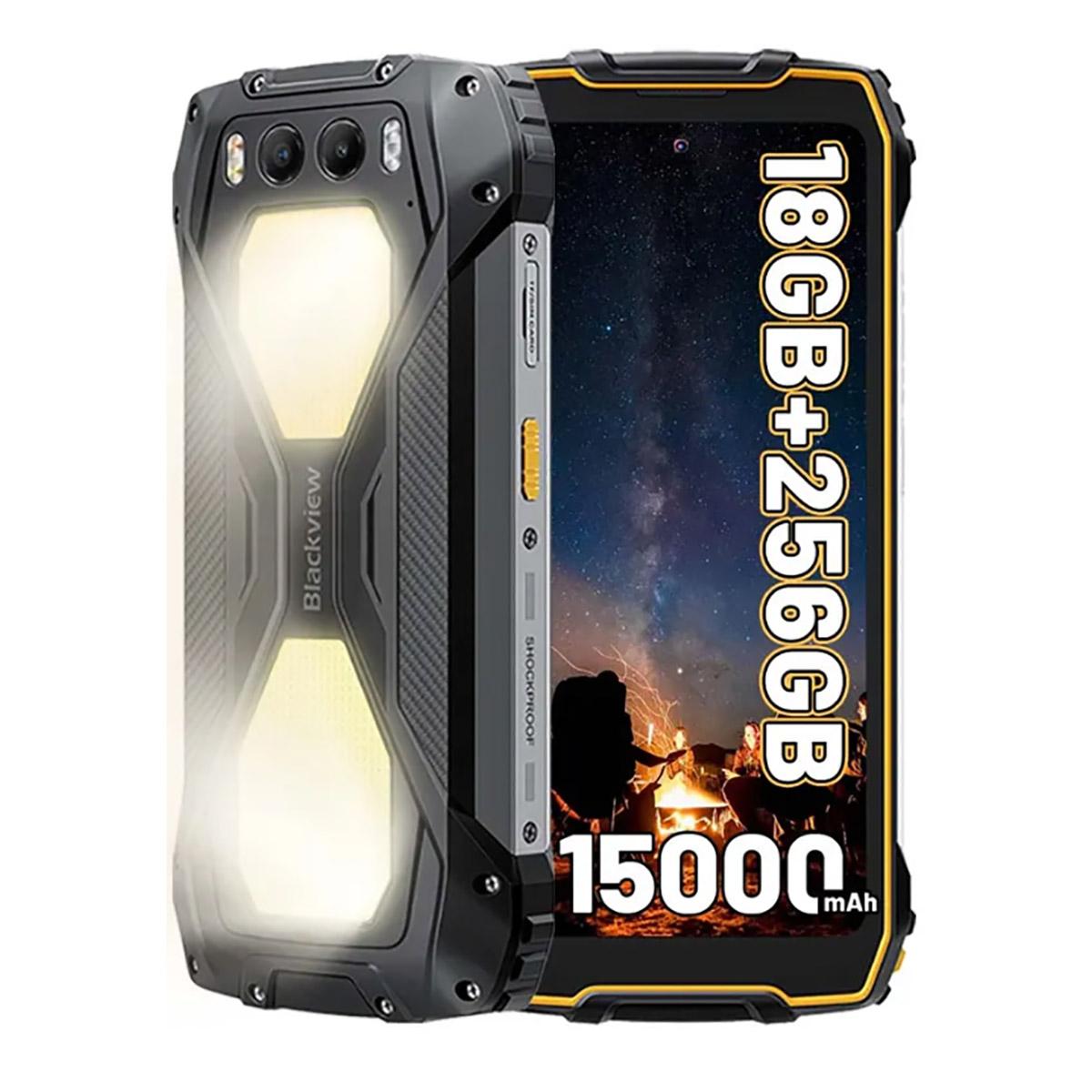 Refurbished Blackview BV7300 4G Outdoor Smartphone 18GB+256GB 15000mAh Android 14 Handy gelb