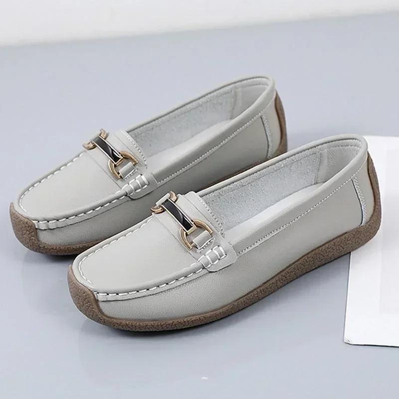Damenschuhe, Büroarbeit, Freizeitschuhe, Damen-Wohnungen, Damen-Loafer, Krankenschwester, schwangere Mutter, Schuhe, Fahrschuhe, Zapatos de Mujer, große Größe 44 gray
