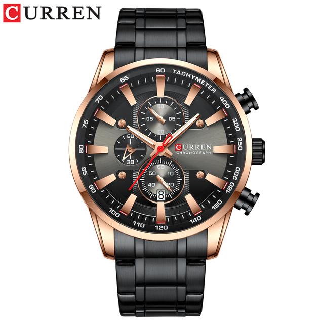 CURREN Mode Top Marke Sport Uhr Männer Edelstahl Chronograph Armbanduhr Männliche Uhr Auto Datum Casual Business Uhr Reloj