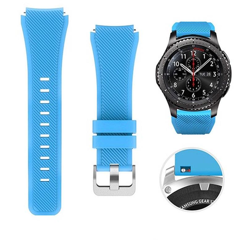 22 mm Silikonarmband für Galaxy Watch, 46 mm, hochwertiges Sportarmband für Samsung Gear S3 Frontier/Classic, Huawei Watch Gt for Gear S2 blau