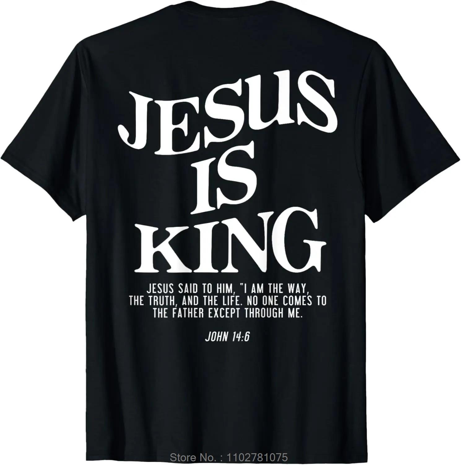 Herrenbekleidung Christliches Jesus Is King Design Krone Übergroßes T-Shirt Lässig Paar Baumwoll-T-Shirt Tees Fitness T-Shirt M