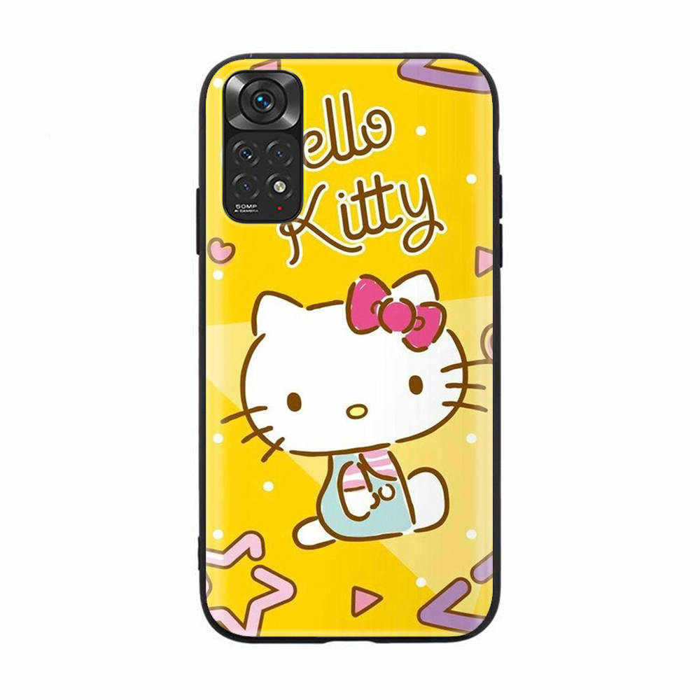Schwarze Hülle für Samsung Note 20 Lite S24 Ultra S23 A03 A05 A06 A11 A71 A15 A16 A13 A24 A25 A33 A52 A53 A50 M55 M35 Plus H-14 Hello Kitty Samsung A30S irisfarbe