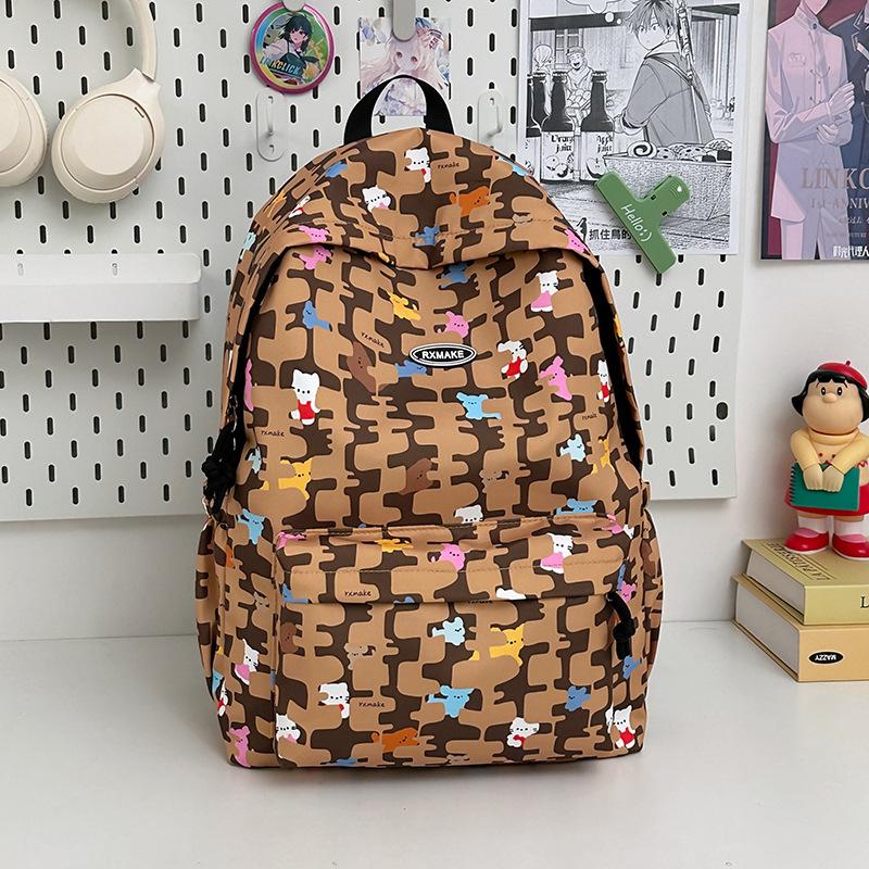 Floraler Dackel Schulranzen Japanischer Stil Schulranzen für Junior- und Oberstufenschüler Sanfter weiblicher College-Studenten Rucksack Rucksack . brown