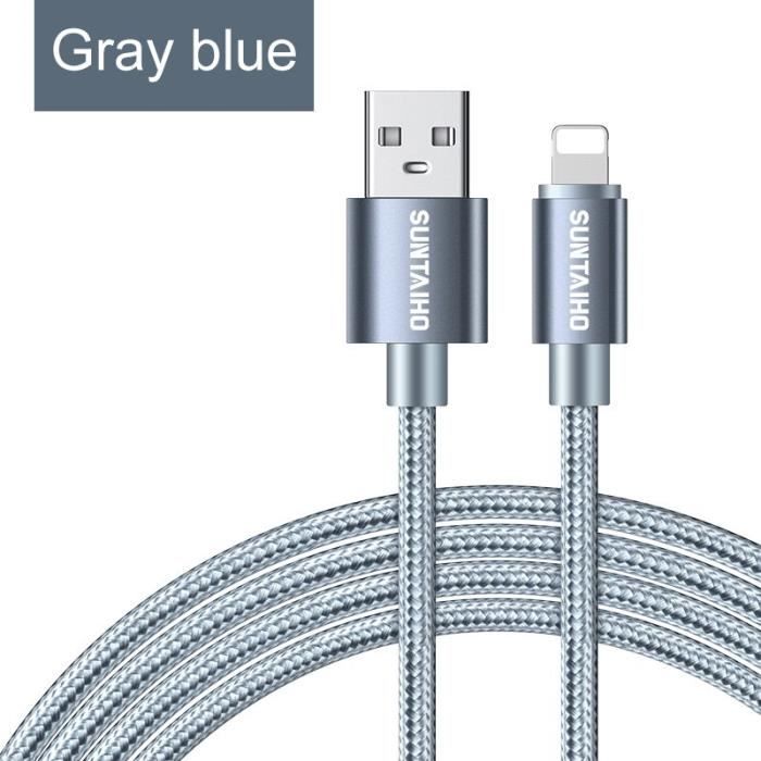 Größe 1M - 2.4A USB-Kabel für iPhone X Ladekabel für iPhone XR MAX XS 8 7 6 plus 5 s Datenkabel - grau