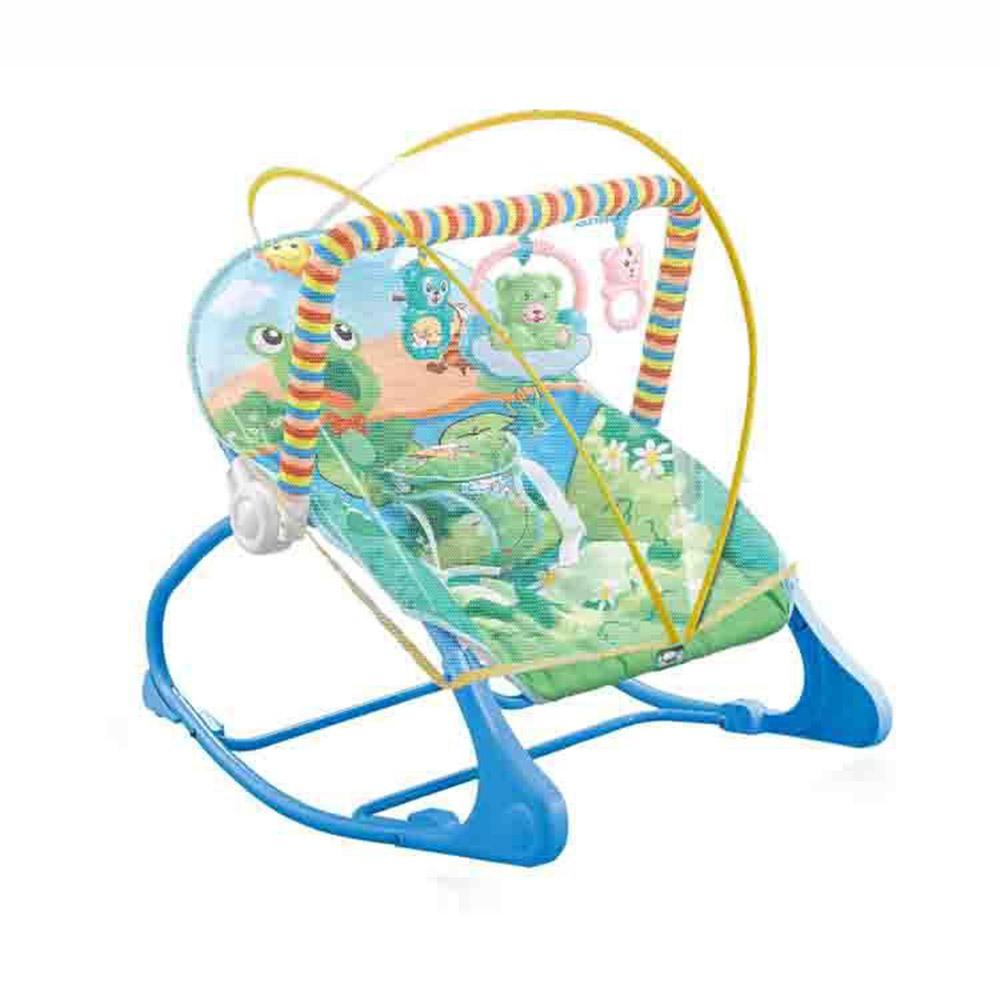 Tragbare Babywippe, beruhigender, vibrierender Babysitz, Babyschaukelstuhl für max. 18kg40lbs Babys With Bed Net blau