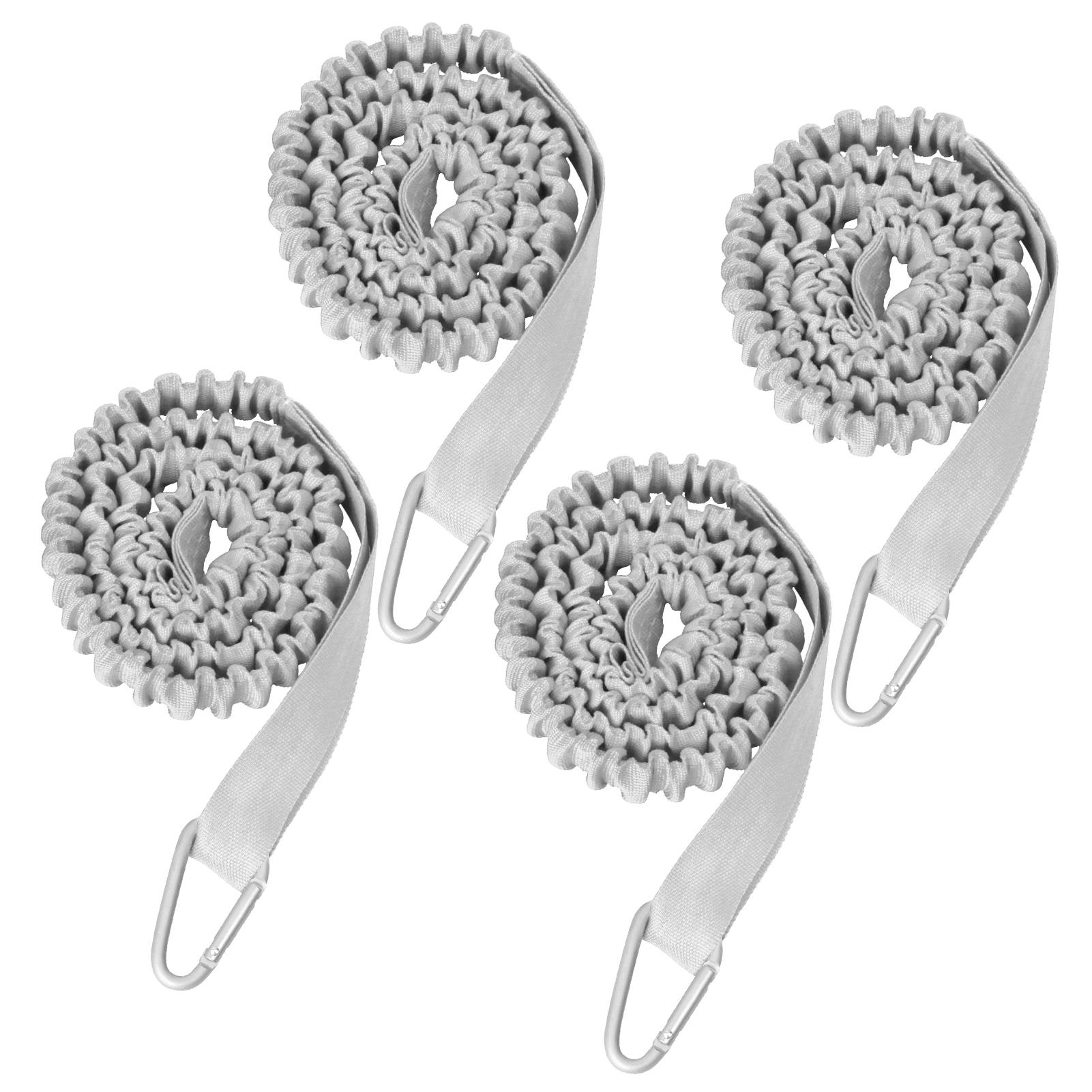 4er-Pack Kajak-Paddelleine, leichtes, dehnbares, gewickeltes Kajak-Ruten-Leine-Lanyard für SUP-Bootfahren grau