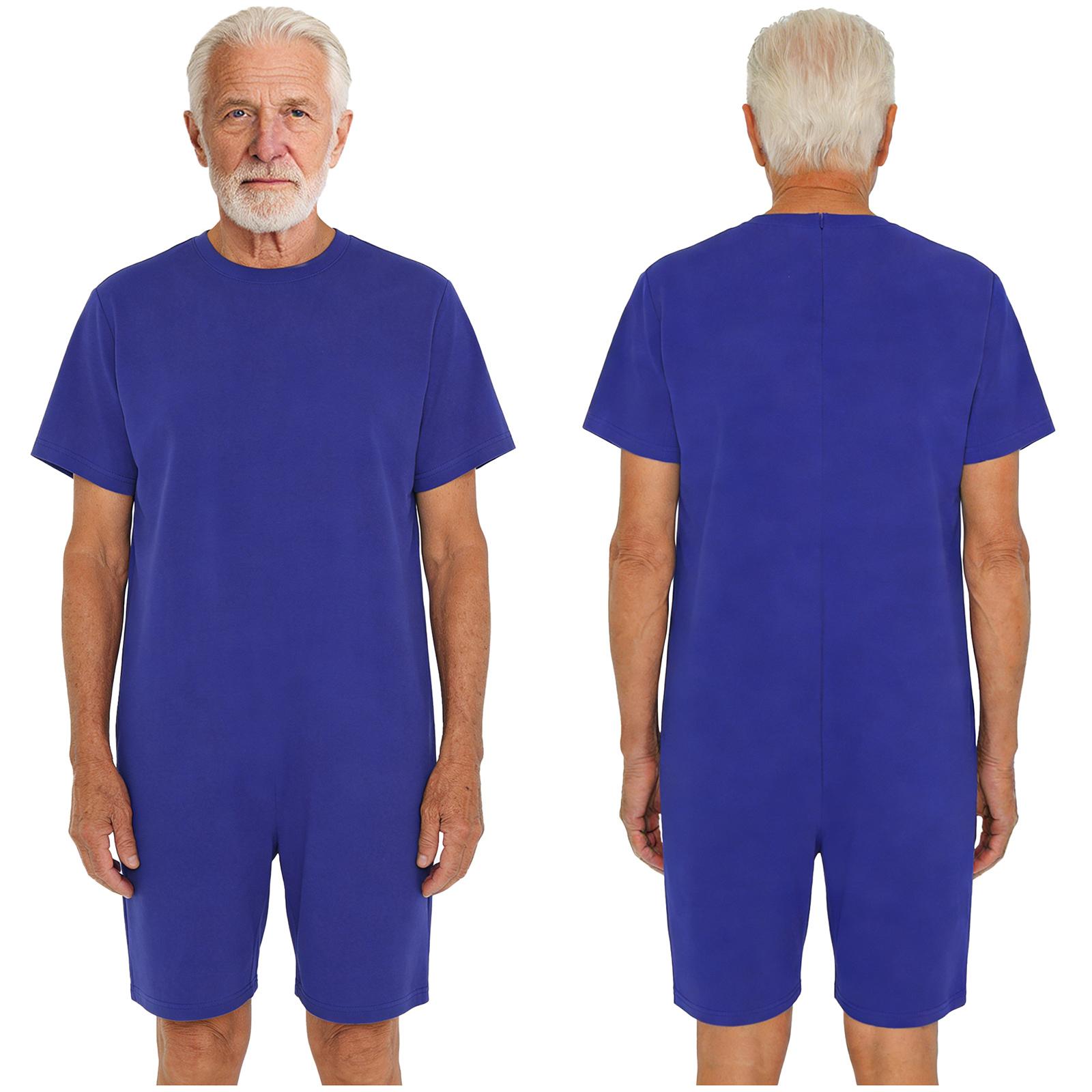 Kompletter Anti-Strip Sicherheits-Overall S-3XL: Unisex Overall mit Rückenreißverschluss für Patienten mit Demenz oder Verhaltensauffälligkeiten L königsblau