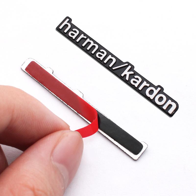 4/2 Stück hochwertige Metall harman/kardon Auto Styling Hi-Fi Lautsprecher Audio Lautsprecher Abzeichen Stereo Emblem Aufkleber Dekoration Zubehör black