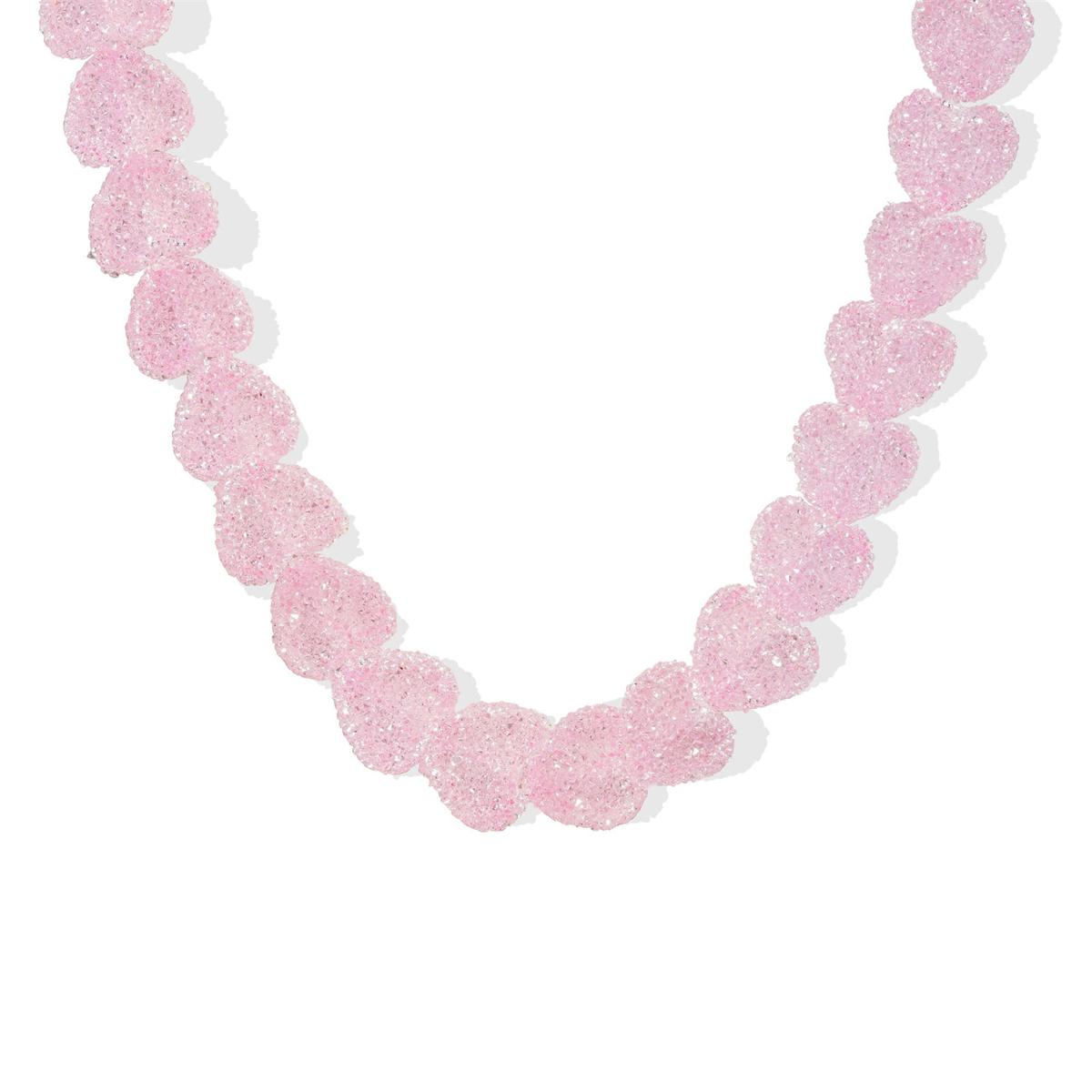 Neues buntes Liebesbonbon Harz Halskette, süßes Liebesbonbon, Nischen Design, Schlüsselbein Kette Damen Geschenk Halskette 38cm rosa