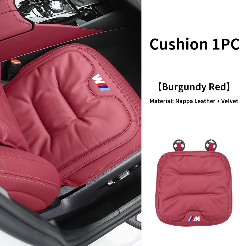 Neues Luxus Auto Velours Leder Kissen Atmungsaktives Rücksitz Kissenbezug BMW Zubehör Für BMW F30 E60 F20 E46 E90 F10 G60 X5 BurgundyRed 1pc-2