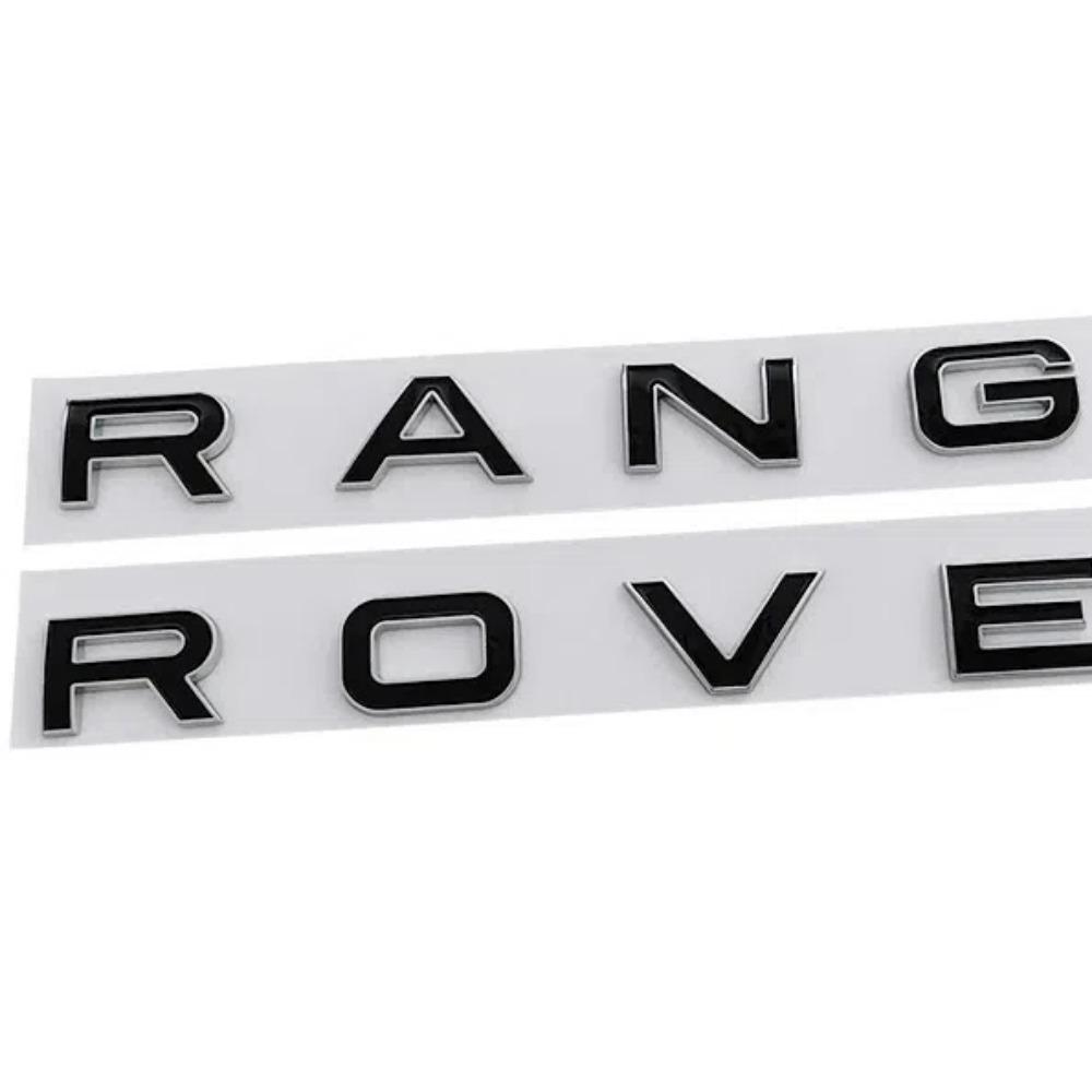 3D-ABS-Logo R ange-R über Emblem-Buchstaben Motorhaubenabzeichen Motorhaubenaufkleber für R ange-R über L320 L322 L405 L494 Vouge Evoque schwarz/silber