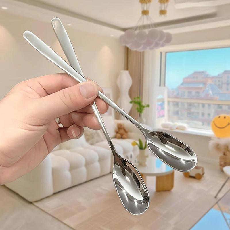 Edelstahl-Rührlöffel mit langem Griff, Kaffee-Teelöffel, Dessertlöffel, Rührstab, Löffel, Küchenzubehör