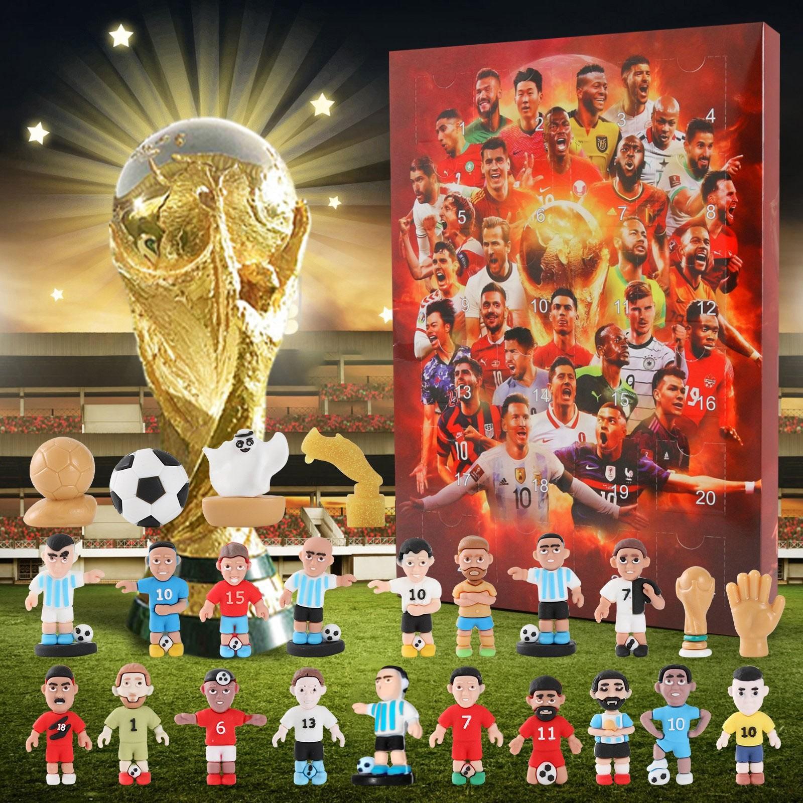 2024 Countdown-Adventskalender Fußball-Set, 24 Tage Bauen Adventskalender Fußball Partygeschenke Sport Geburtstag Weihnachtsbedarf
