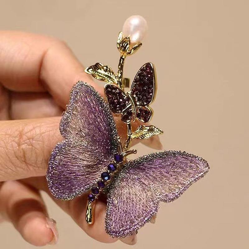 Exquisite Stickerei Schmetterling Brosche Elegante Tier Corsage Für Frauen Mädchen Anzug Kleid Pins Vielseitige Corsage Geburtstagsgeschenke