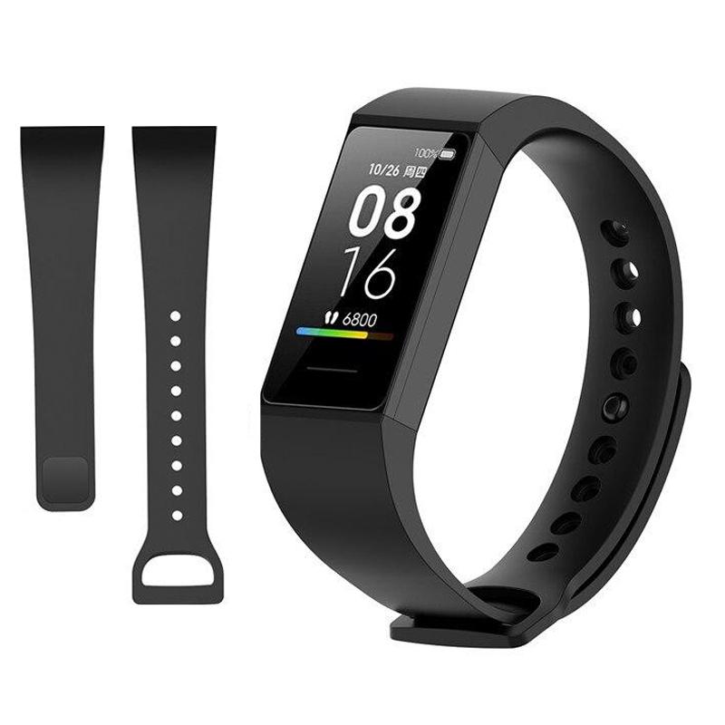 Für Xiaomi Mi Band 4C Armband Silikon Armband Für Redmi Smart Band Ersatz Armband Handgelenk Gurt Only the Strap schwarz