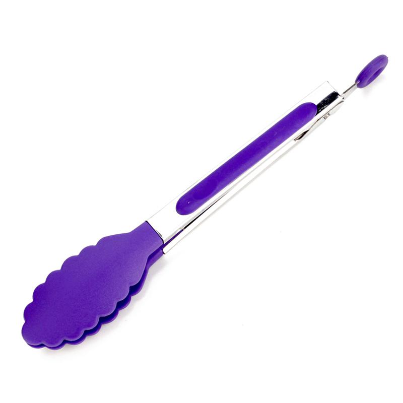 Lebensmittelzange, Küchenzange aus Edelstahl, Silikon, Nylon, rutschfeste Kochklammer, Klemme für Grill, Salatwerkzeuge, Grill, Küchenzubehör