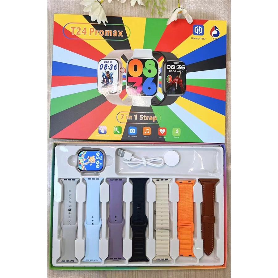 7 in 1 Smartwatch T24 Pro Max Sportuhr für Männer Frauen Bluetooth Anruf Blutdruck Sauerstoff Smartwatch weiß