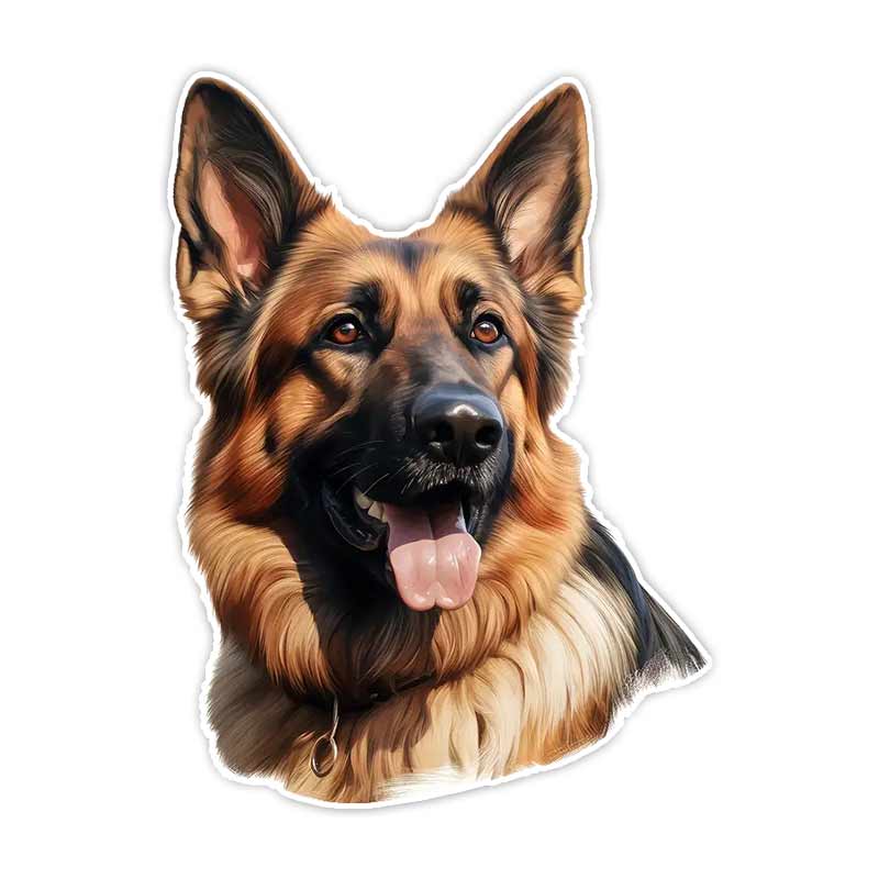 Deutscher Schäferhund Haustier Hund Autoaufkleber Wasserdichte Vinyl-Aufkleber Karosserie Fenster Stoßstange Dekor Motorrad Helm Aufkleber TM195 18x25cm