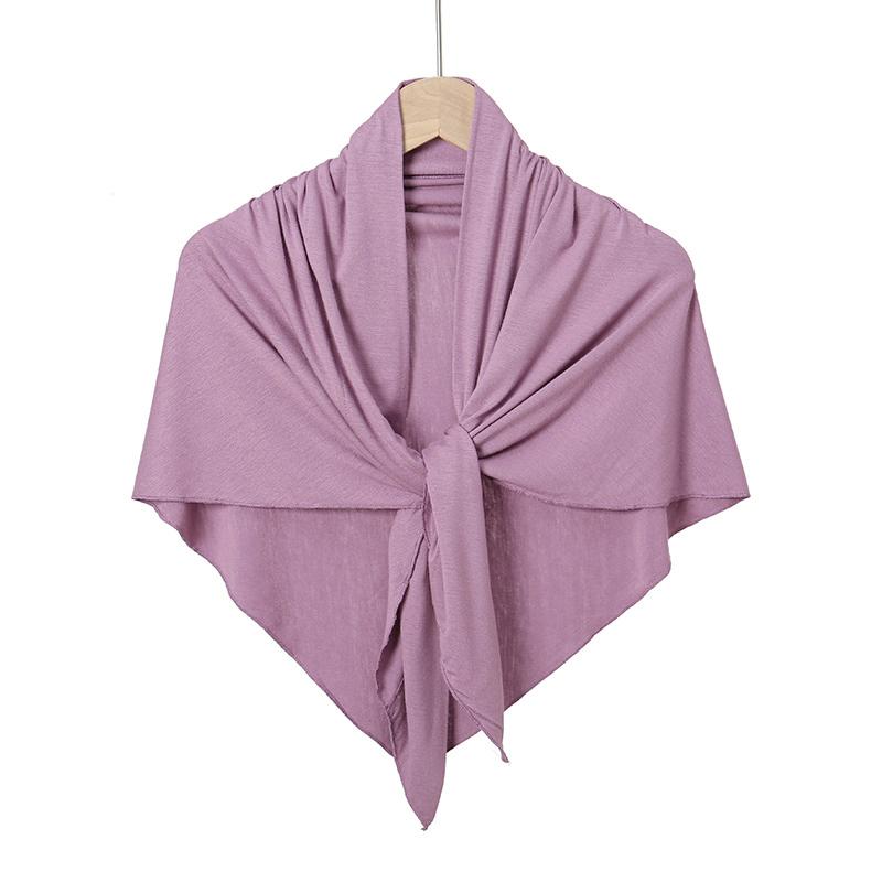 Neuer dreieckiger Jersey-Hijab-Schal für Damen Muslimische Schals Kopftuch Wickeltücher Einfarbige Schals Kopfbedeckung Islamischer Turban Stirnband gray