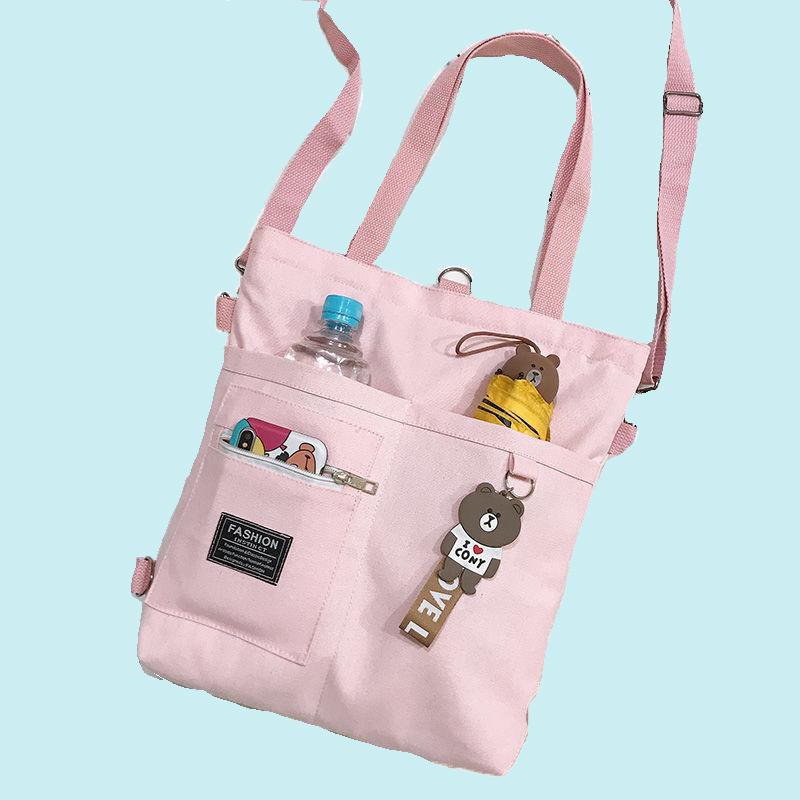 Weibliche Messenger-Studenten-Leinentasche, großvolumige literarische Schultern im koreanischen Stil, handgetragene einfache und vielseitige One-Shoulder-Tragetasche