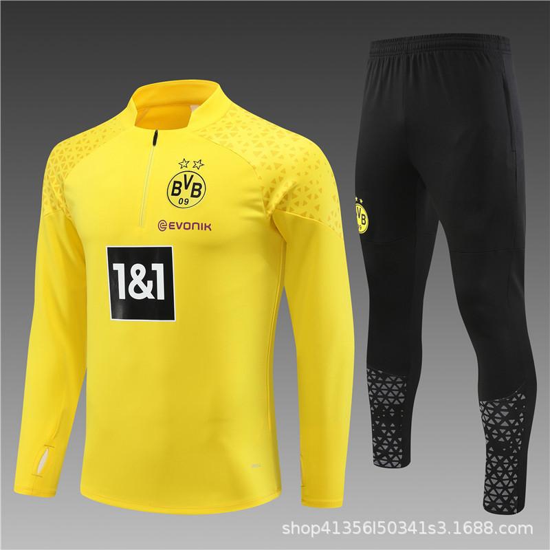 Juventus/Dortmund/Bayern Langarm-Halbzip-Anzüge, Trainingsanzüge, Aufwärmbekleidung, Fußballuniformen, Erwachsene und Kinder 20