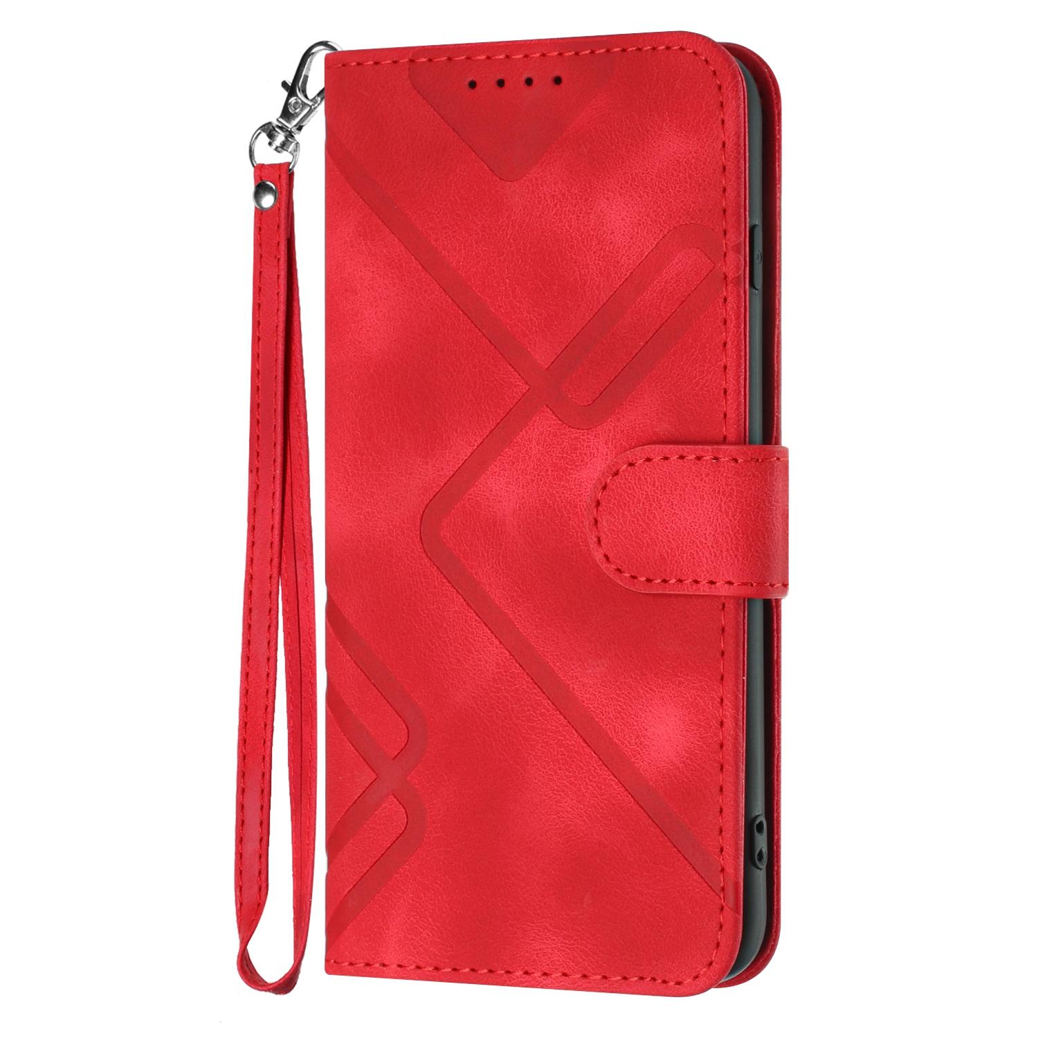 Gerändelte Streifen PU Leder Brieftasche Kartenfach Handyhülle für Sony Xperia 1 IV,Xperia 10 IV,Xperia 5 IV,Xperia 1 III,Xperia 10 III... Sony Xperia 2