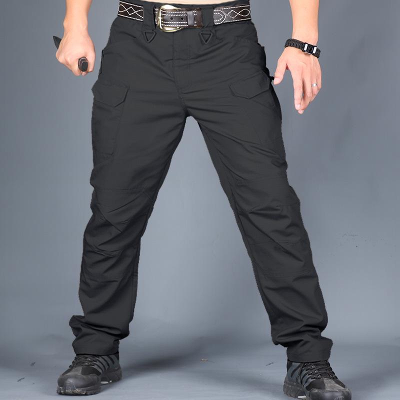 Sommer Lässige Leichte Armee Militär Lange Hosen Männlichen Wasserdicht Quick Dry Cargo Camping Overalls Taktische Hosen Atmungsaktiv 6XL schwarz