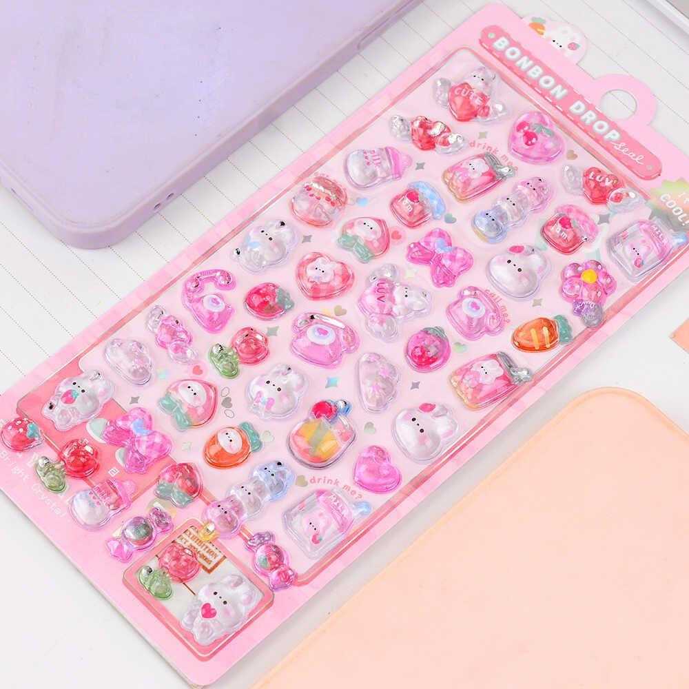 Handy Dekoration 3D Aufkleber DIY Acryl Diamant Patch Lustige Gooka Dekorative Aufkleber rosa