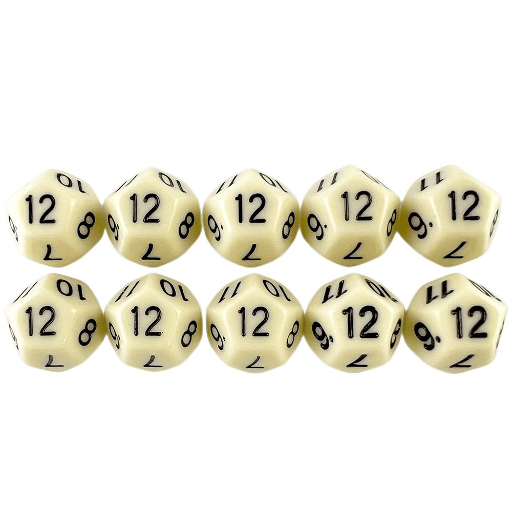 10 stücke D12 Polyedrische Würfel Set DND RPG Spiel Würfel für Rolle Spielen Würfel Spiel Magie Versammlung Tisch Spiel Requisiten elfenbein
