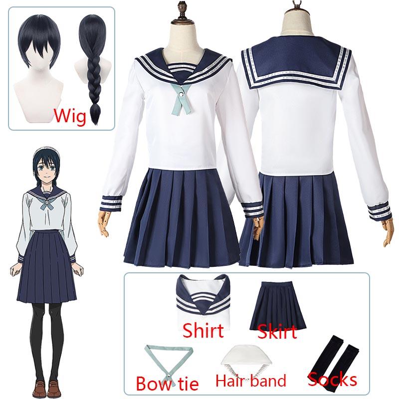Amanai Riko Cosplay Kostüm Jujutsu Kaisen Cosplay Kostüm Anime JK Uniform Perücke Anzug Halloween Frauen Mädchen M-(Full set+wig) black