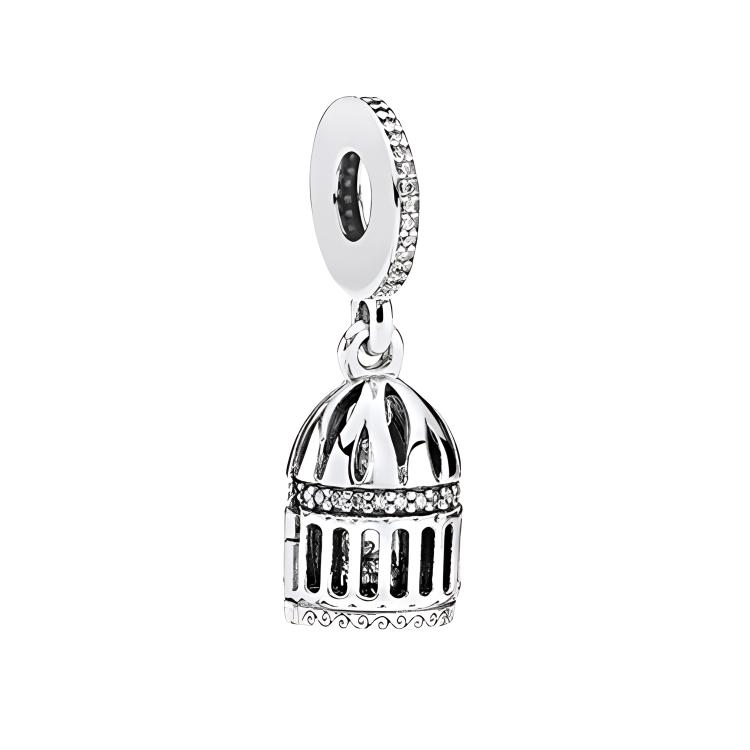 Pandora Vogelkäfig Design 925 Silber Zirkonia Anhänger Damen Anhänger 797575CZ Box