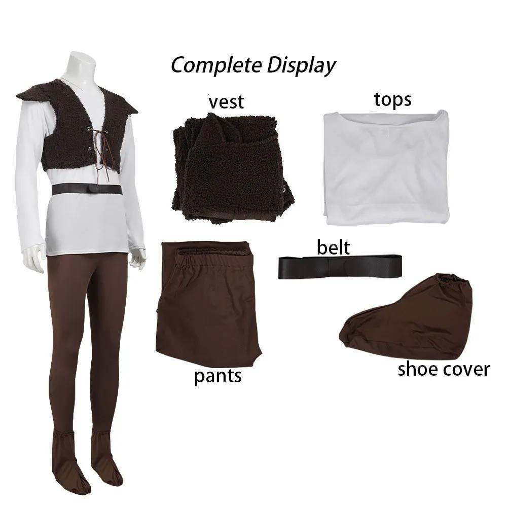 Monster Shrek Cosplay Kostüm Shrek Cosplay Halloween Shrek Cosplay Kostüme Grüner Hut Shrek Oberteil Lederweste Hose für Herren XXXL braun