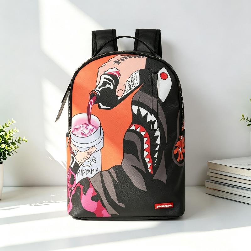 Haifisch Rucksack Graffiti Stil Lässig Street Trend Rucksack Skateboard Rucksack Druck tongma
