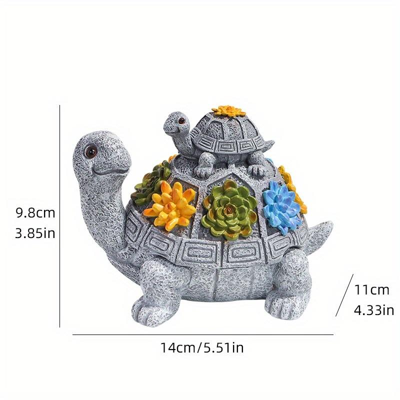 Glückliche Harzschildkröte Aschenbecher-Set, Rutschfestes Schlitzdesign für Heim-/Büro-/Teehausdekor, Einzigartiges Mutter-Kind-Skulptur-Geschenk, Bestes für Weihnachten BS1049 gray