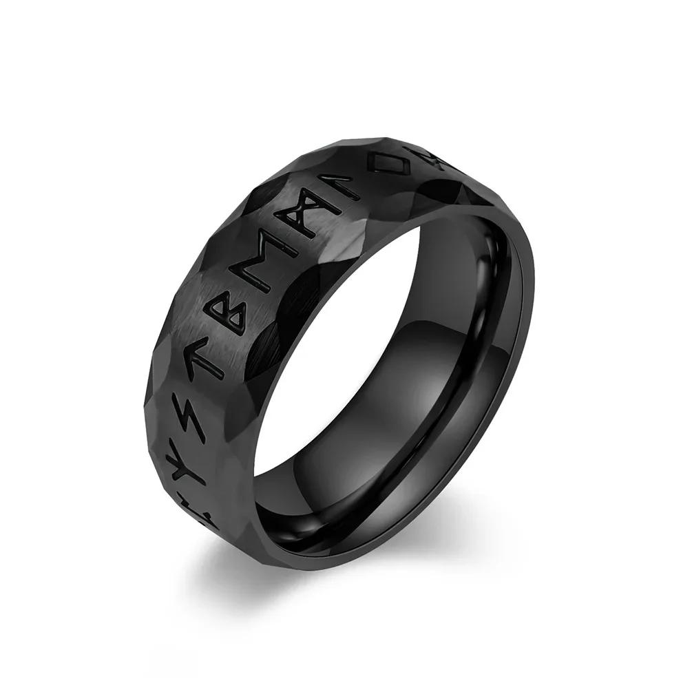 2025 Vintage Wikinger Runenring Nordischer Odin Wikingerring für Männer Frauen Paar Amulett Modeschmuck Geschenk Verblasst nie 8